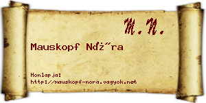 Mauskopf Nóra névjegykártya